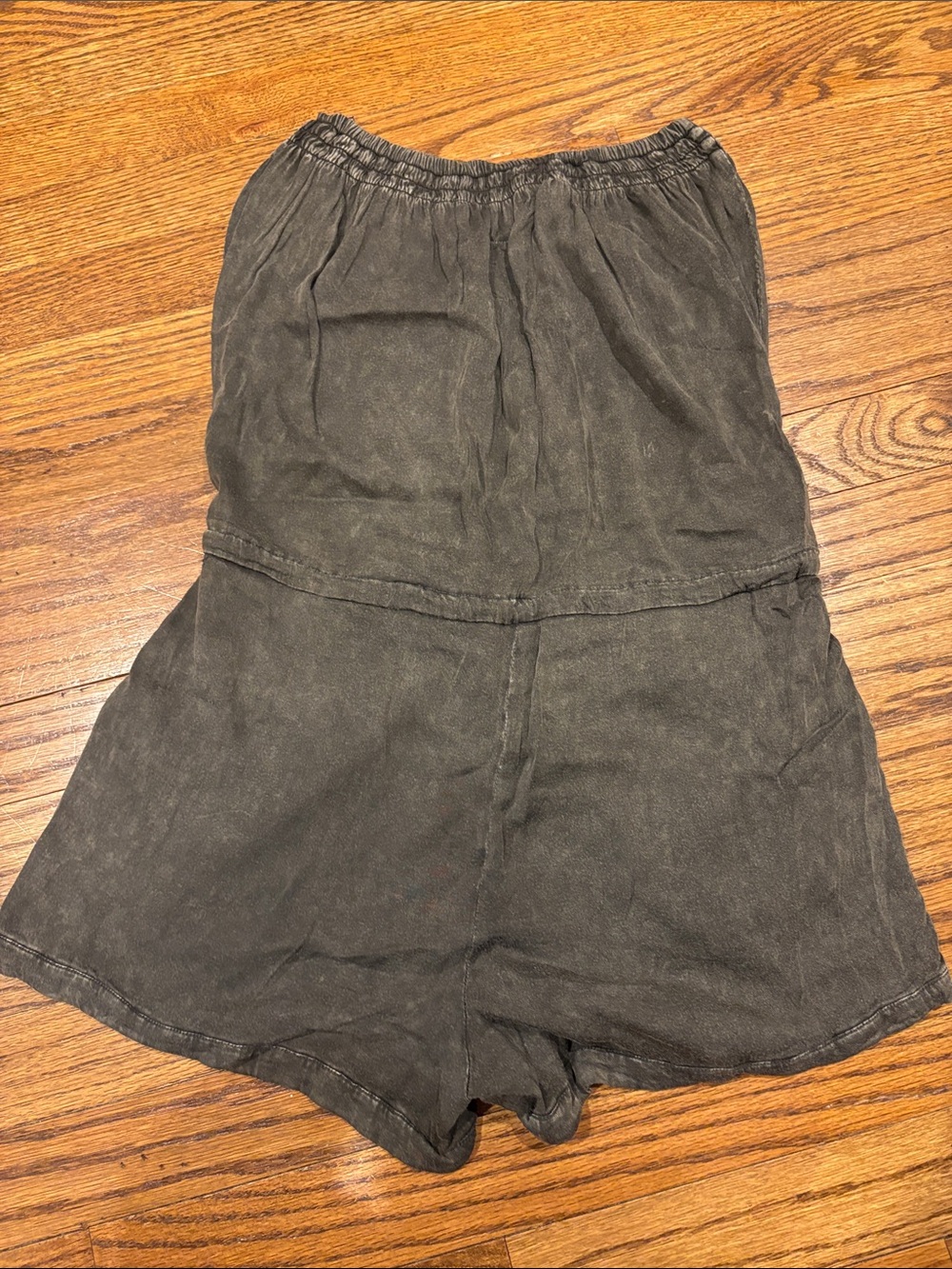 Chaser Washed green Strapless Drawstring Romper - Picture 2 of 3